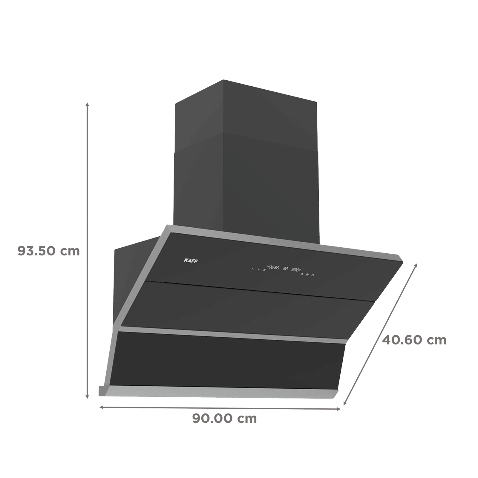 KAFF FALCON DX 90 90cm 1280m3/hr Ducted Auto Clean Wall Mounted Chimney with BLDC Motor (Black)_2