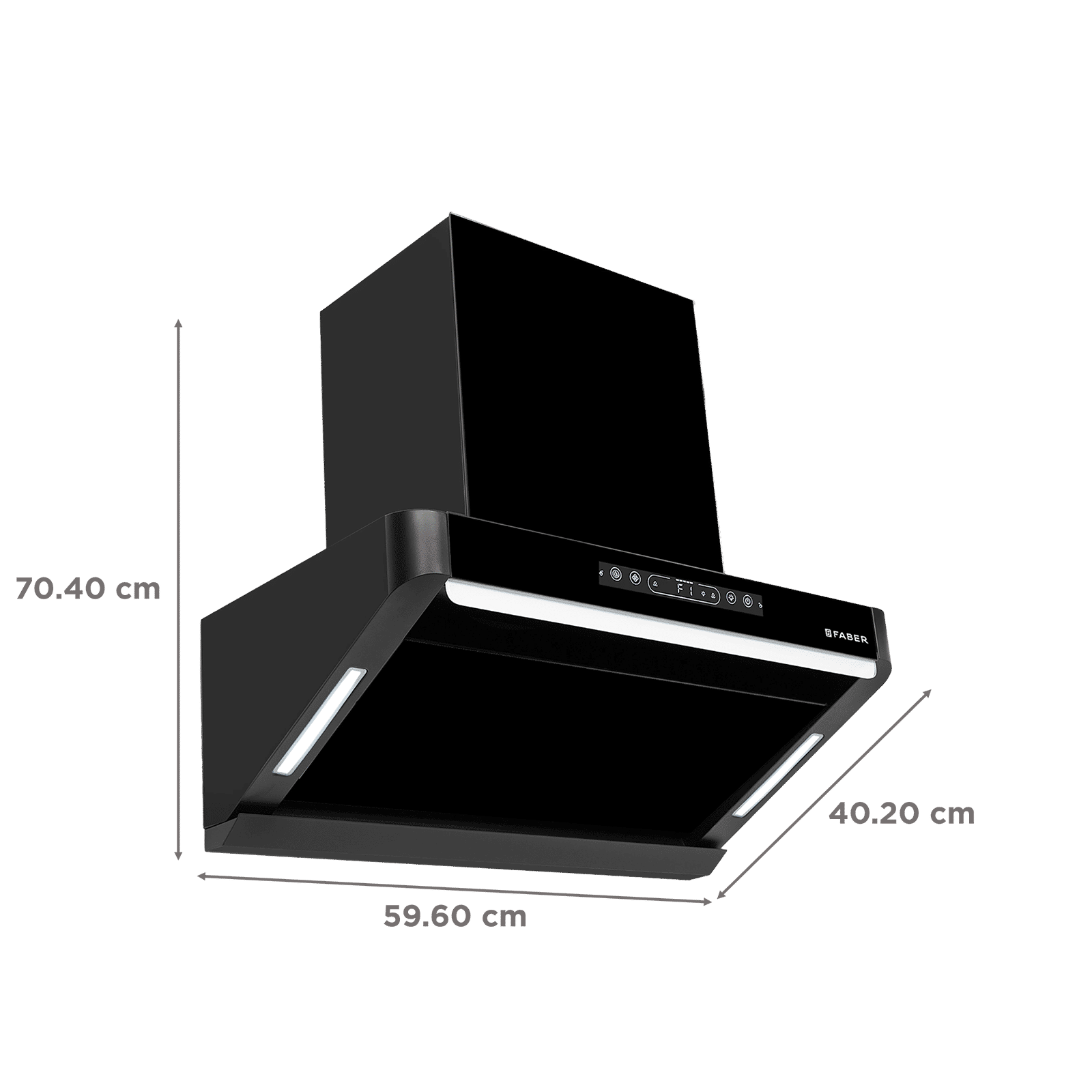 FABER PINNACLE FL HC BK 60 60cm 1500m3/hr Ducted Auto Clean Wall Mounted Chimney with Touch and Gesture Control (Black)_2