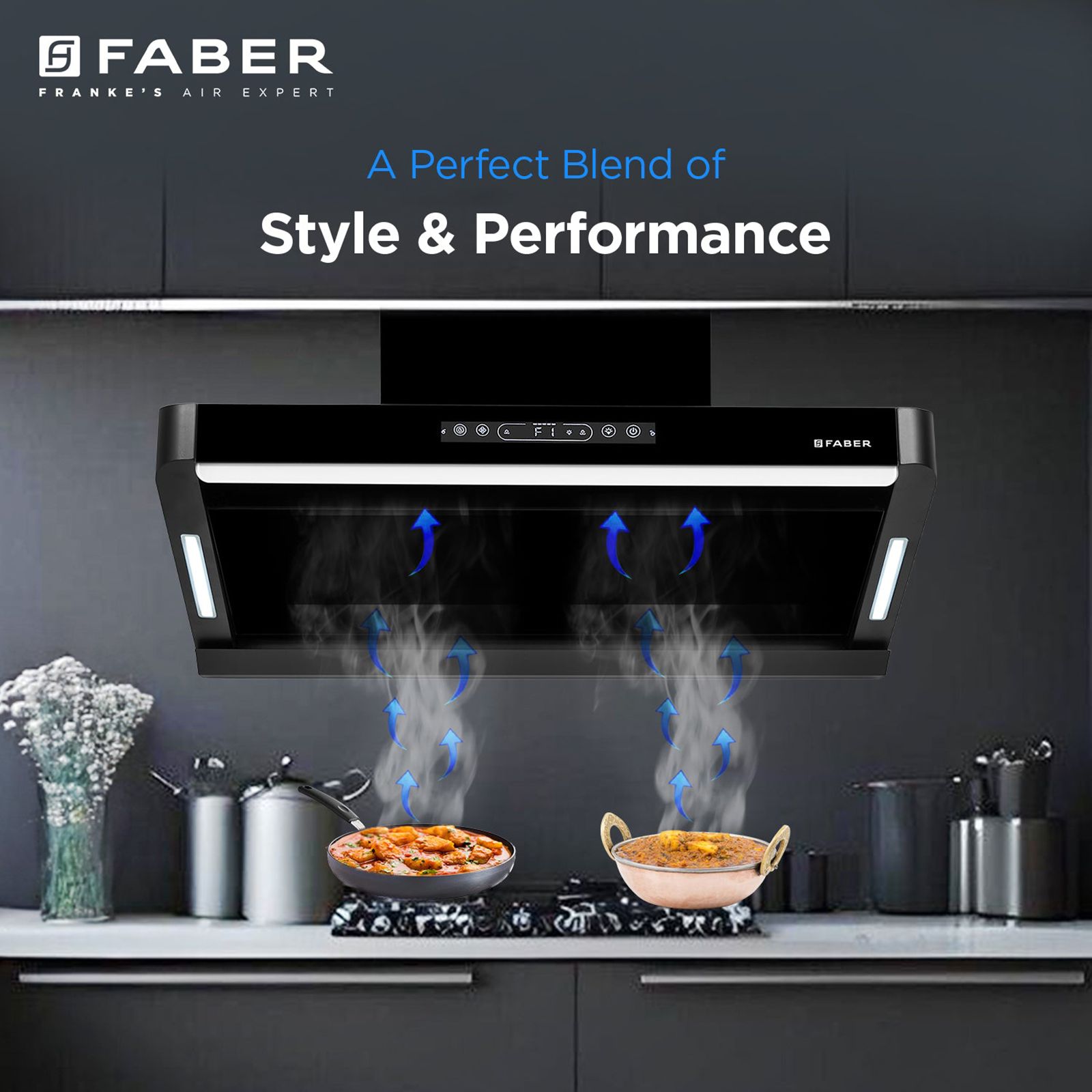 FABER PINNACLE FL HC BK 90 90cm 1500m3/hr Ducted Auto Clean Wall Mounted Chimney with Touch and Gesture Control (Black) FABER PINNACLE FL HC BK 90 90cm 1500m3/hr Ducted Auto Clean Wall Mounted Chimney with Touch and Gesture Control (Black)_10