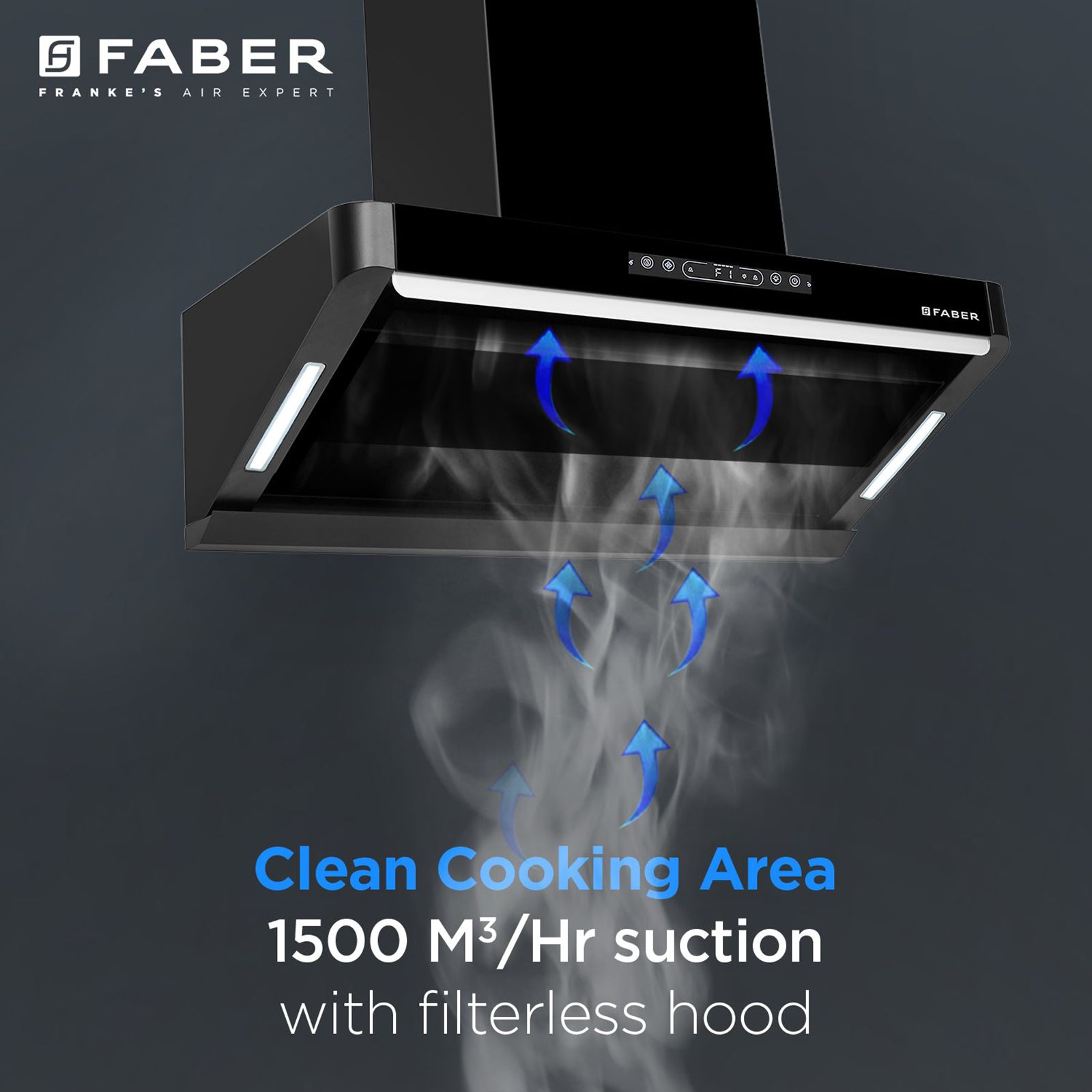 FABER PINNACLE FL HC BK 90 90cm 1500m3/hr Ducted Auto Clean Wall Mounted Chimney with Touch and Gesture Control (Black) FABER PINNACLE FL HC BK 90 90cm 1500m3/hr Ducted Auto Clean Wall Mounted Chimney with Touch and Gesture Control (Black)_15