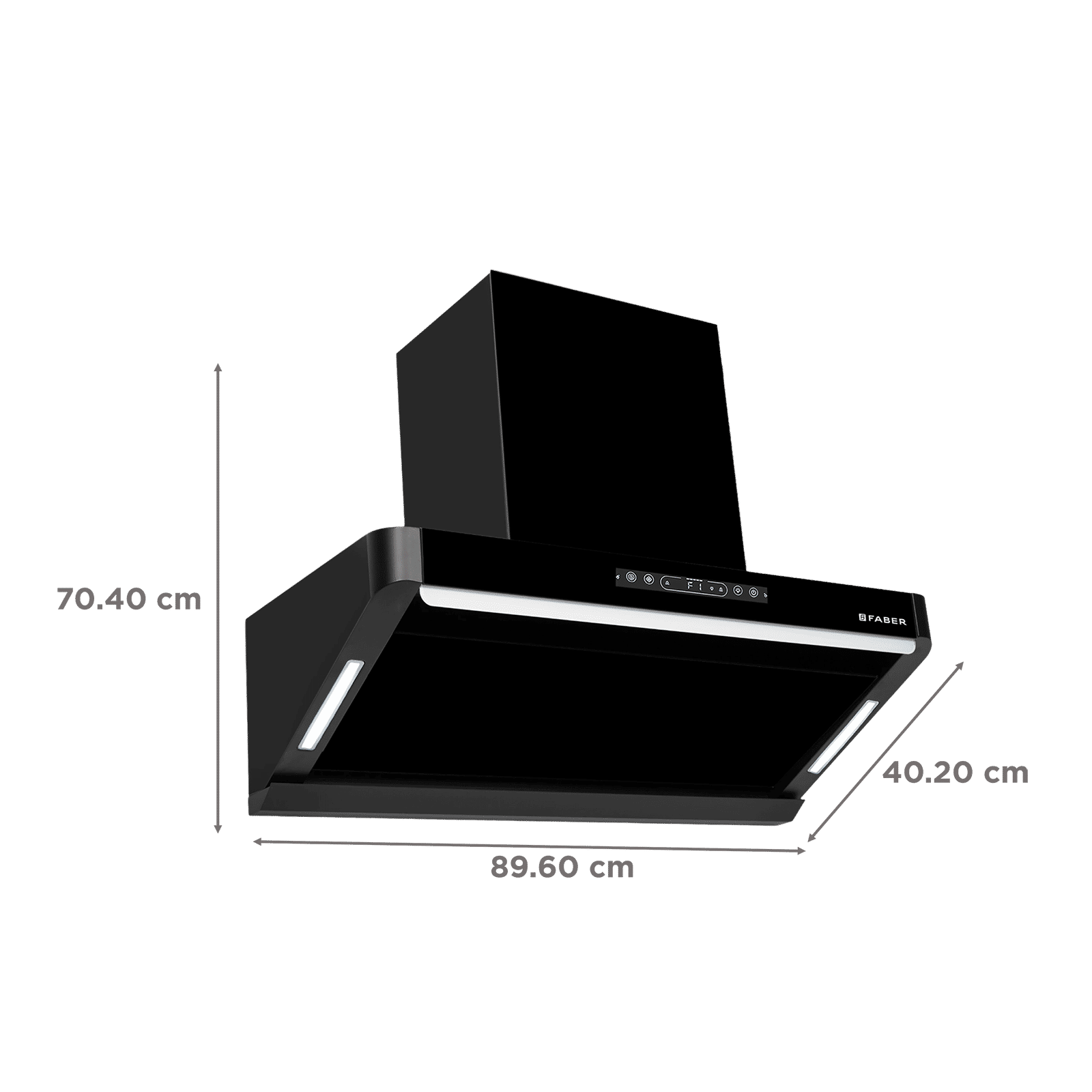 FABER PINNACLE FL HC BK 90 90cm 1500m3/hr Ducted Auto Clean Wall Mounted Chimney with Touch and Gesture Control (Black) FABER PINNACLE FL HC BK 90 90cm 1500m3/hr Ducted Auto Clean Wall Mounted Chimney with Touch and Gesture Control (Black)_2