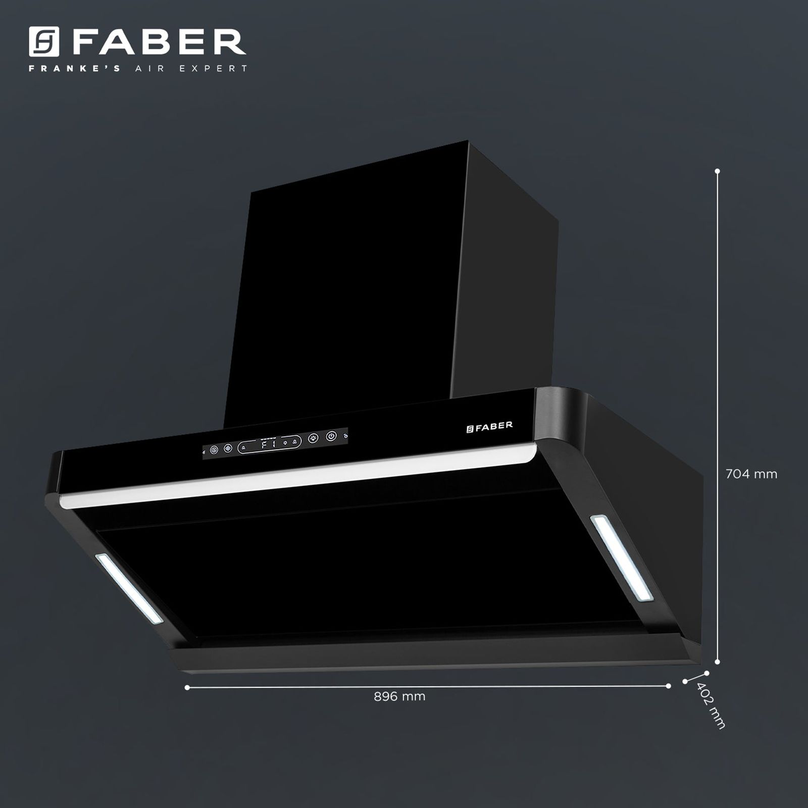 FABER PINNACLE FL HC BK 90 90cm 1500m3/hr Ducted Auto Clean Wall Mounted Chimney with Touch and Gesture Control (Black) FABER PINNACLE FL HC BK 90 90cm 1500m3/hr Ducted Auto Clean Wall Mounted Chimney with Touch and Gesture Control (Black)_9