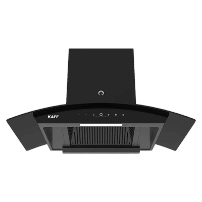 KAFF VASCO DC 75cm 1480m3/hr Ducted Auto Clean Wall Mounted Chimney with Gesture Control (Black)