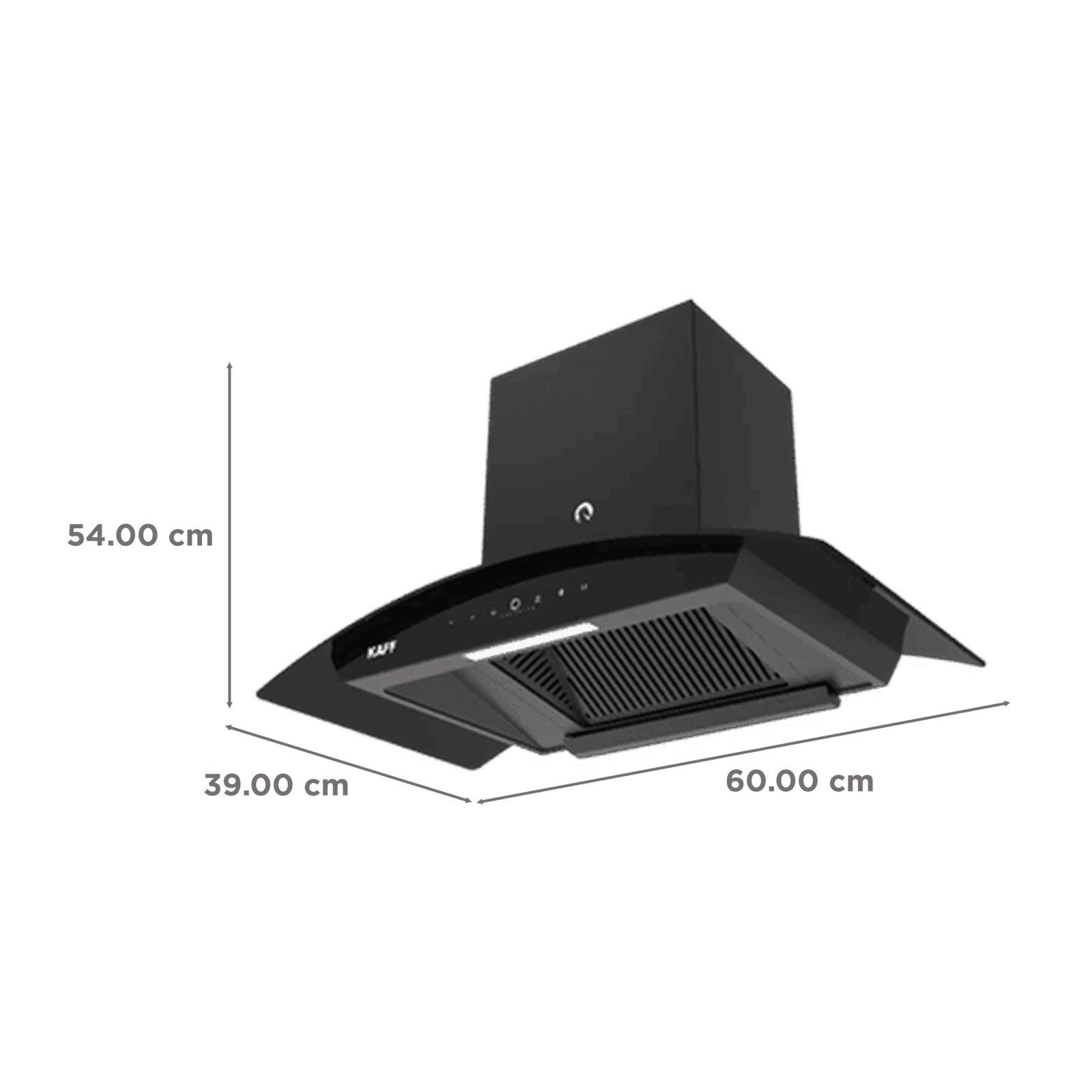 KAFF VASCO DC 60cm 1480m3/hr Ducted Auto Clean Wall Mounted Chimney with Gesture Control (Matte Black) KAFF VASCO DC 60cm 1480m3/hr Ducted Auto Clean Wall Mounted Chimney with Gesture Control (Matte Black)_3