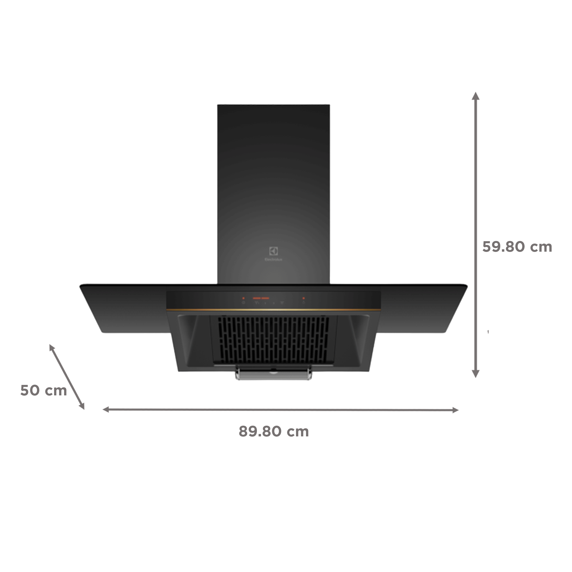 Electrolux UltimateTaste 500 90cm 1300m3/hr Ducted Auto Clean Wall Mounted Chimney with Auto Thermal Safety Switch (Black)_2