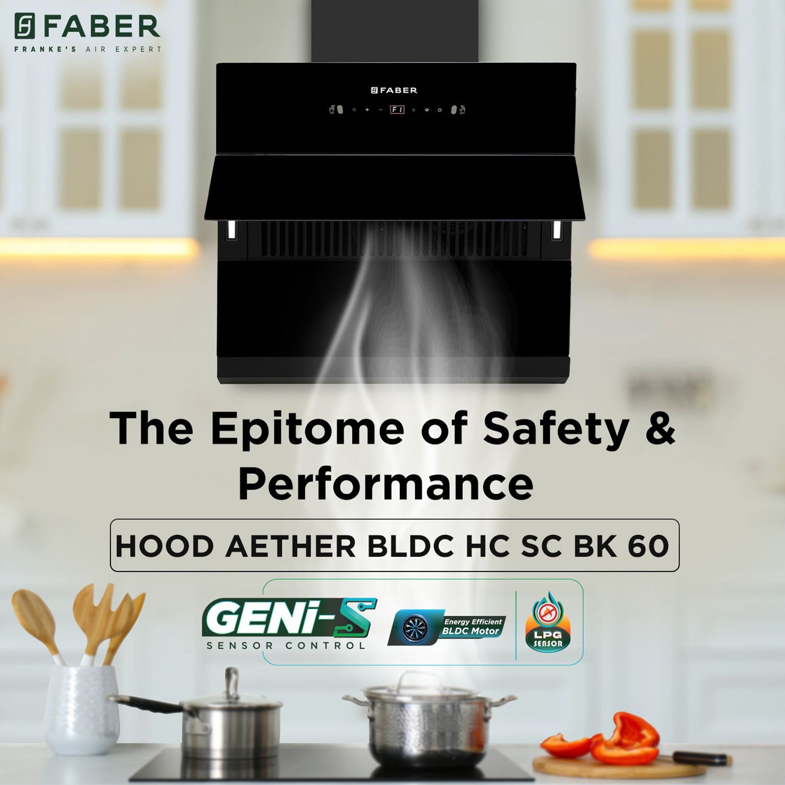 FABER AETHER BLDC HC SC BK 60 60cm 1500m3/hr Ducted Auto Clean Wall Mounted Chimney with Gesture and Remote Control (Black) FABER AETHER BLDC HC SC BK 60 60cm 1500m3/hr Ducted Auto Clean Wall Mounted Chimney with Gesture and Remote Control (Black)_7