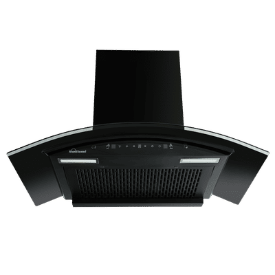 Sunflame Genial 75cm 1300m3/hr Ducted Auto Clean Wall Mounted Chimney with Motion Sensor Control (Black)