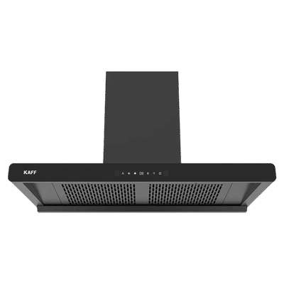 KAFF BRANDO 90 DC 90cm 1480m3/hr Ducted Auto Clean Wall Mounted Chimney with Gesture Control (Black)
