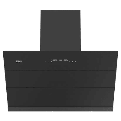KAFF ALBURY SUPER 90 DC 90cm 1480m3/hr Ducted Auto Clean Wall Mounted Chimney with Gesture Control (Black)