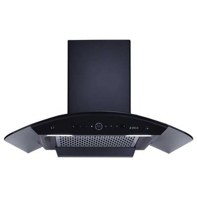 elica PRO PLUS FL BLDC HAC LTW 90 MS NERO 90cm 1600m3/hr Ducted Auto Clean Wall Mounted Chimney with Motion Sensor Control (Black)