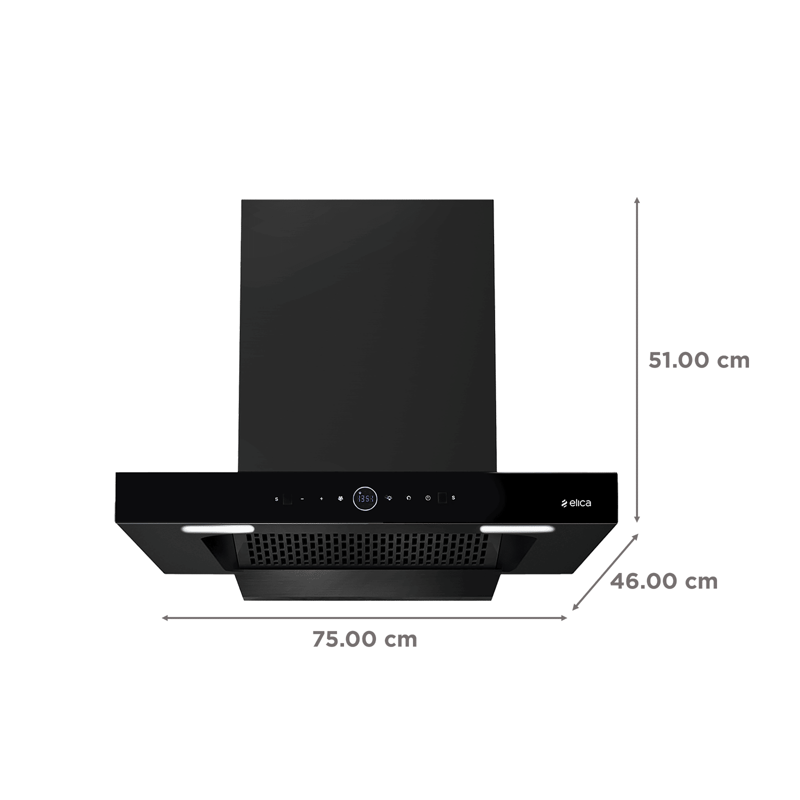 elica SPT PRO PLUS FL BLDC 75cm 1600m3/hr Ducted Auto Clean Wall Mounted Chimney with Motion Sensor Control (Black) elica SPT PRO PLUS FL BLDC 75cm 1600m3/hr Ducted Auto Clean Wall Mounted Chimney with Motion Sensor Control (Black)_2