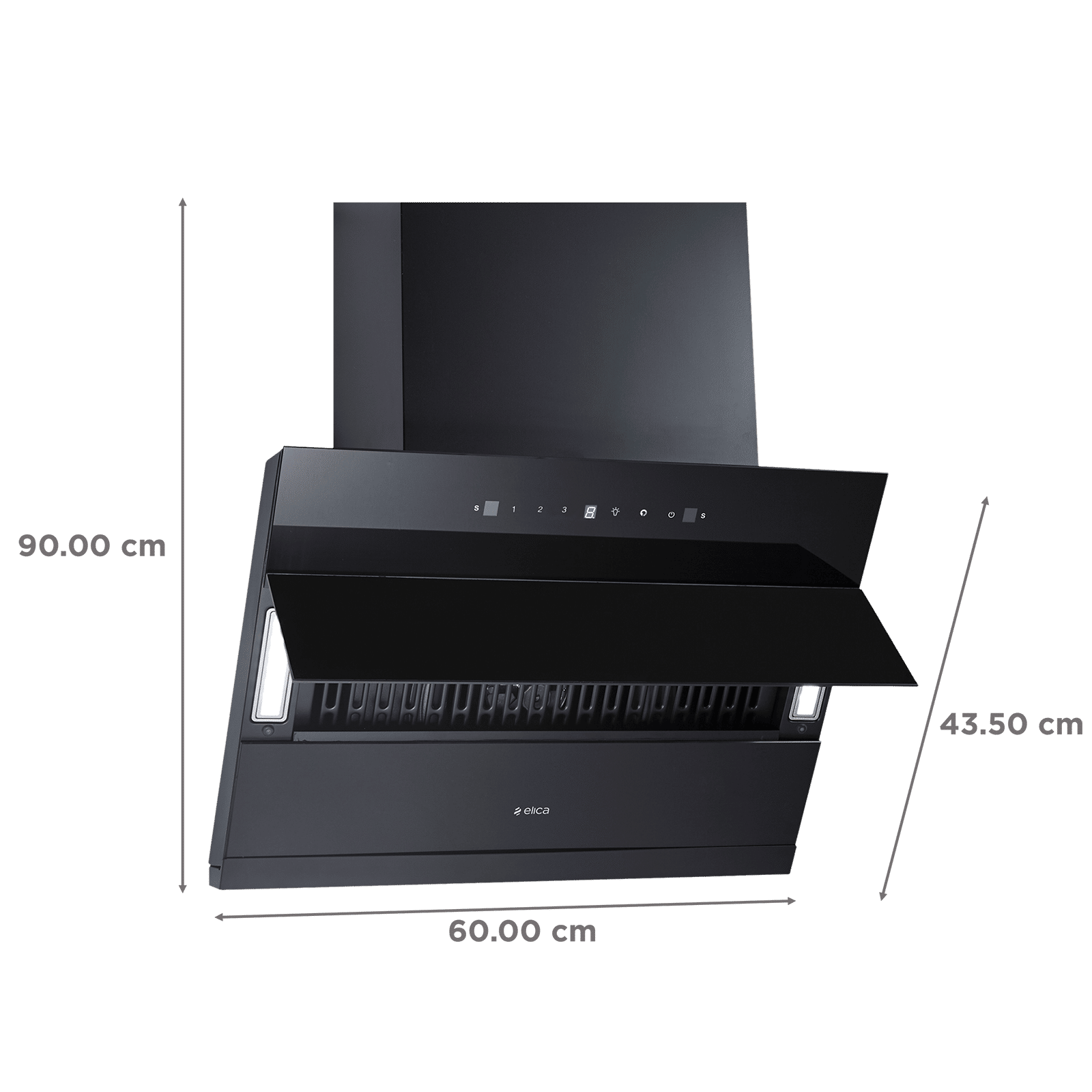 elica EFL 3V 601 HAC LTW MS NERO 60cm 1325m3/hr Ductless Auto Clean Cabinet & Hob Mounted Chimney with Motion Sensor (Black)_2