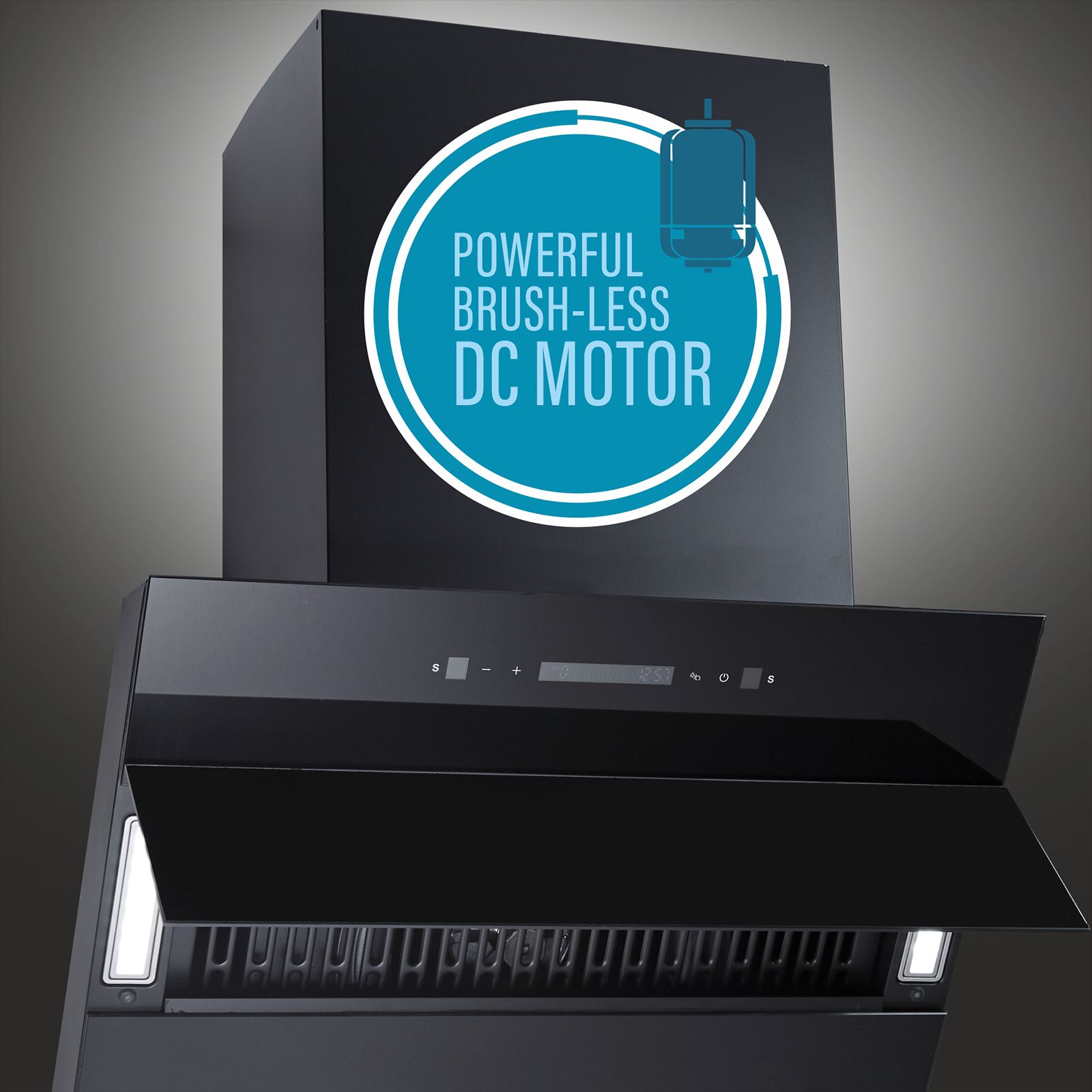 elica EFL 3V 601 BLDC HAC LTW MS NERO 60cm 1500m3/hr Ductless Auto Clean Cabinet/Hob Mounted Chimney with Motion Sensor Control (Black)_5