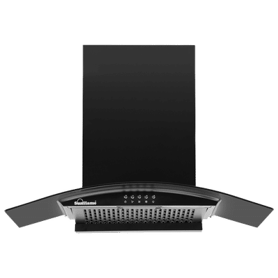 Sunflame Naples 60cm 1100m3/hr Ducted Wall Mounted Chimney with 3-Speed Exhaust Fan (Black)
