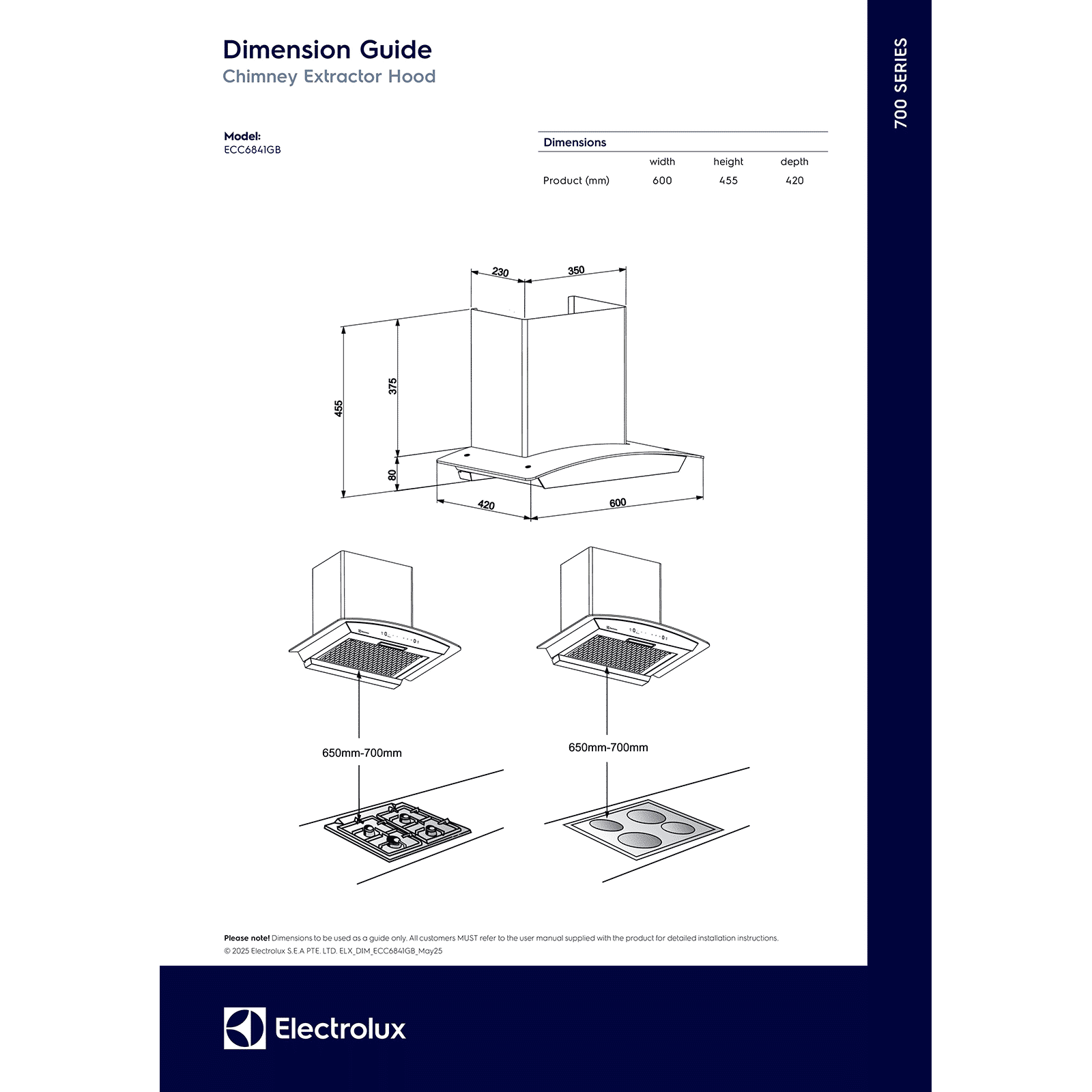 Electrolux 700 Series 60cm 839m3/hr Ducted Auto Clean Wall Mounted Chimney with Gesture Control (Black) Electrolux 700 Series 60cm 839m3/hr Ducted Auto Clean Wall Mounted Chimney with Gesture Control (Black)_15
