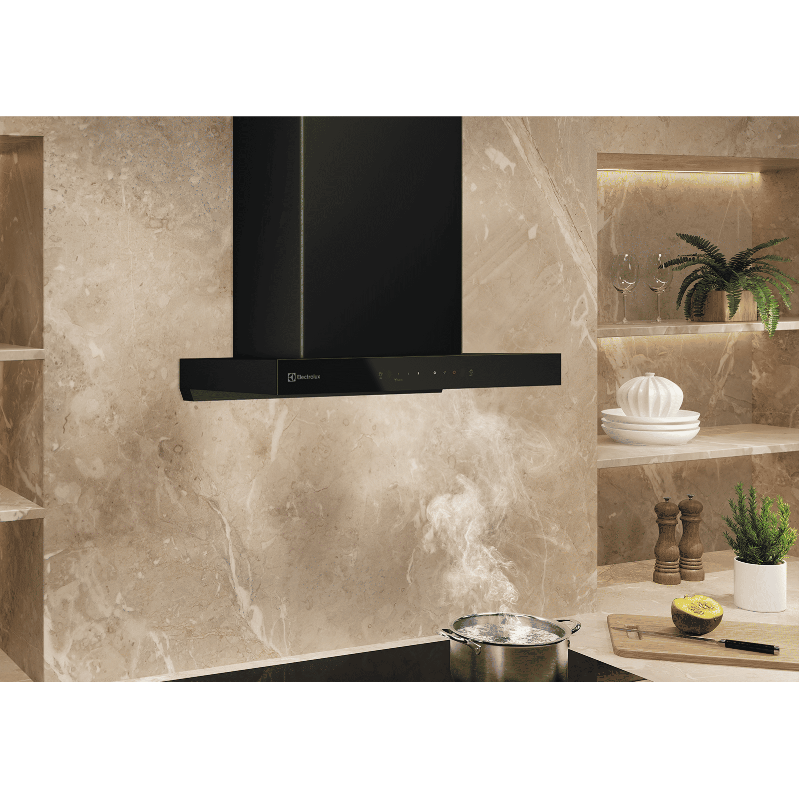 Electrolux 700 Series 60cm 815m3/hr Ducted Auto Clean Wall Mounted Chimney with Gesture Control (Black)_6