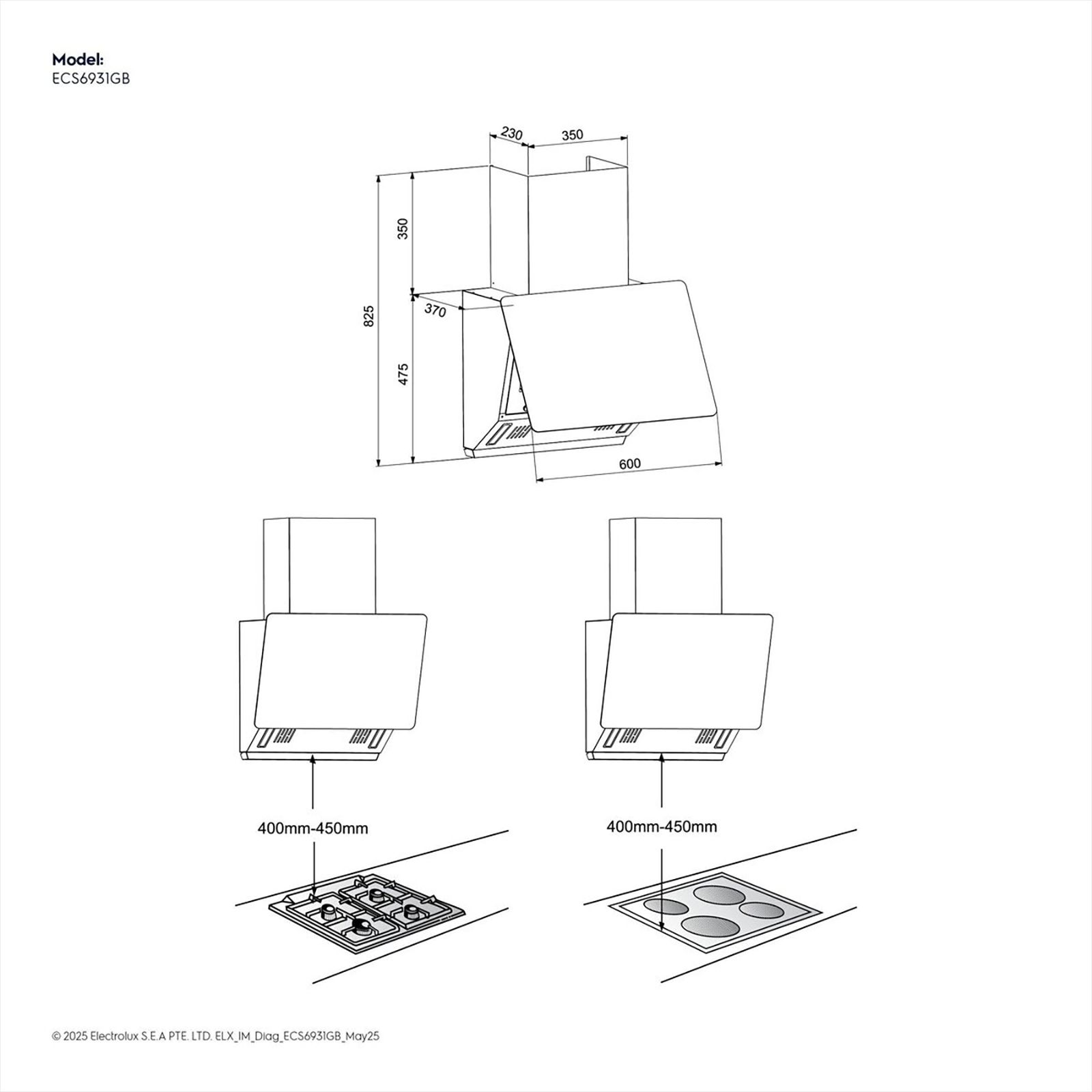 Electrolux 700 Series 60cm 865m3/hr Ducted Auto Clean Wall Mounted Chimney with Gesture Control (Black)_14