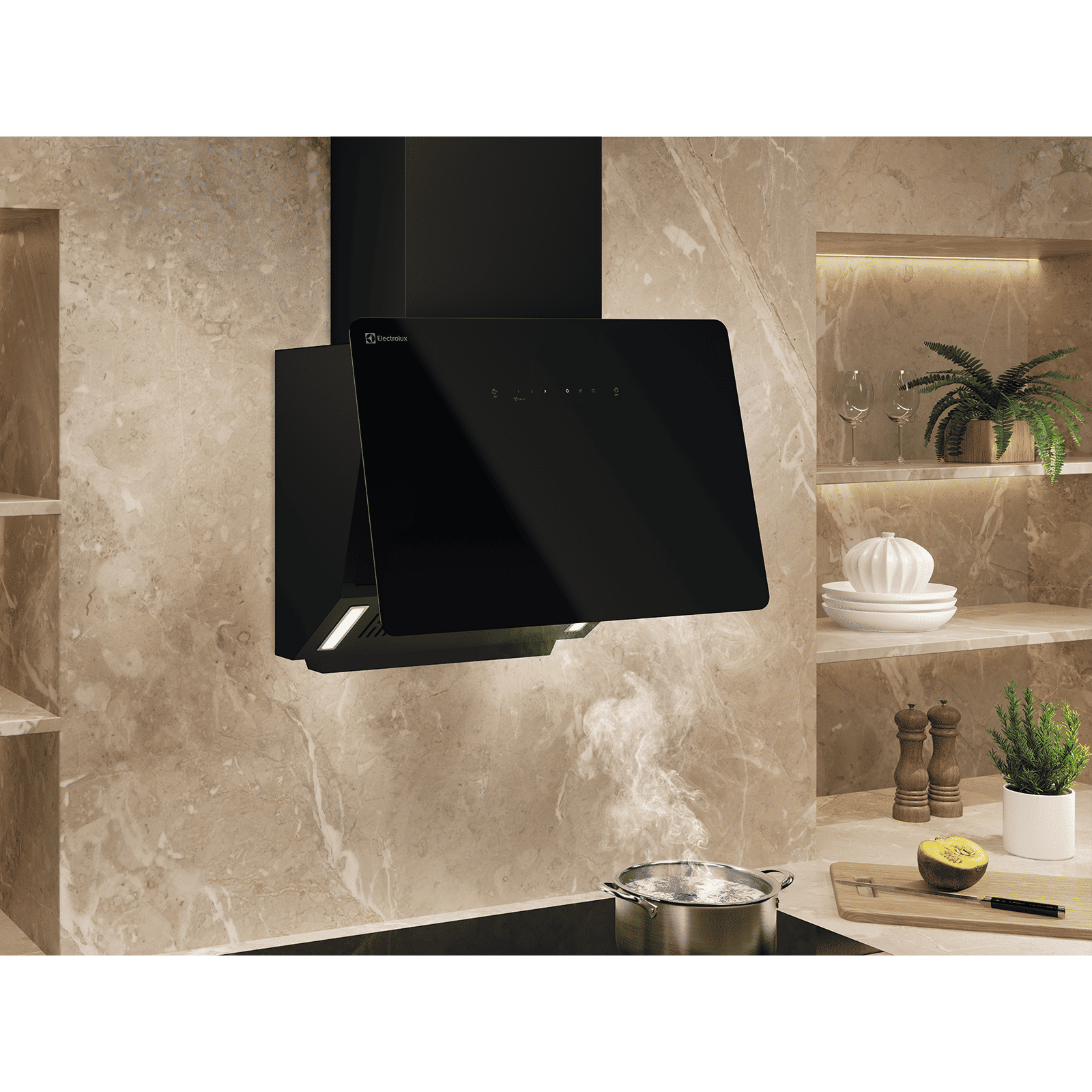 Electrolux 700 Series 60cm 865m3/hr Ducted Auto Clean Wall Mounted Chimney with Gesture Control (Black)_6