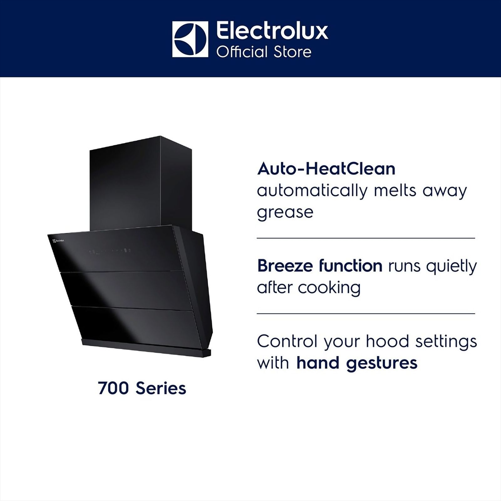Electrolux 700 Series 60cm 821m3/hr Ducted Auto Clean Wall Mounted Chimney with Gesture Control (Black) Electrolux 700 Series 60cm 821m3/hr Ducted Auto Clean Wall Mounted Chimney with Gesture Control (Black)_14