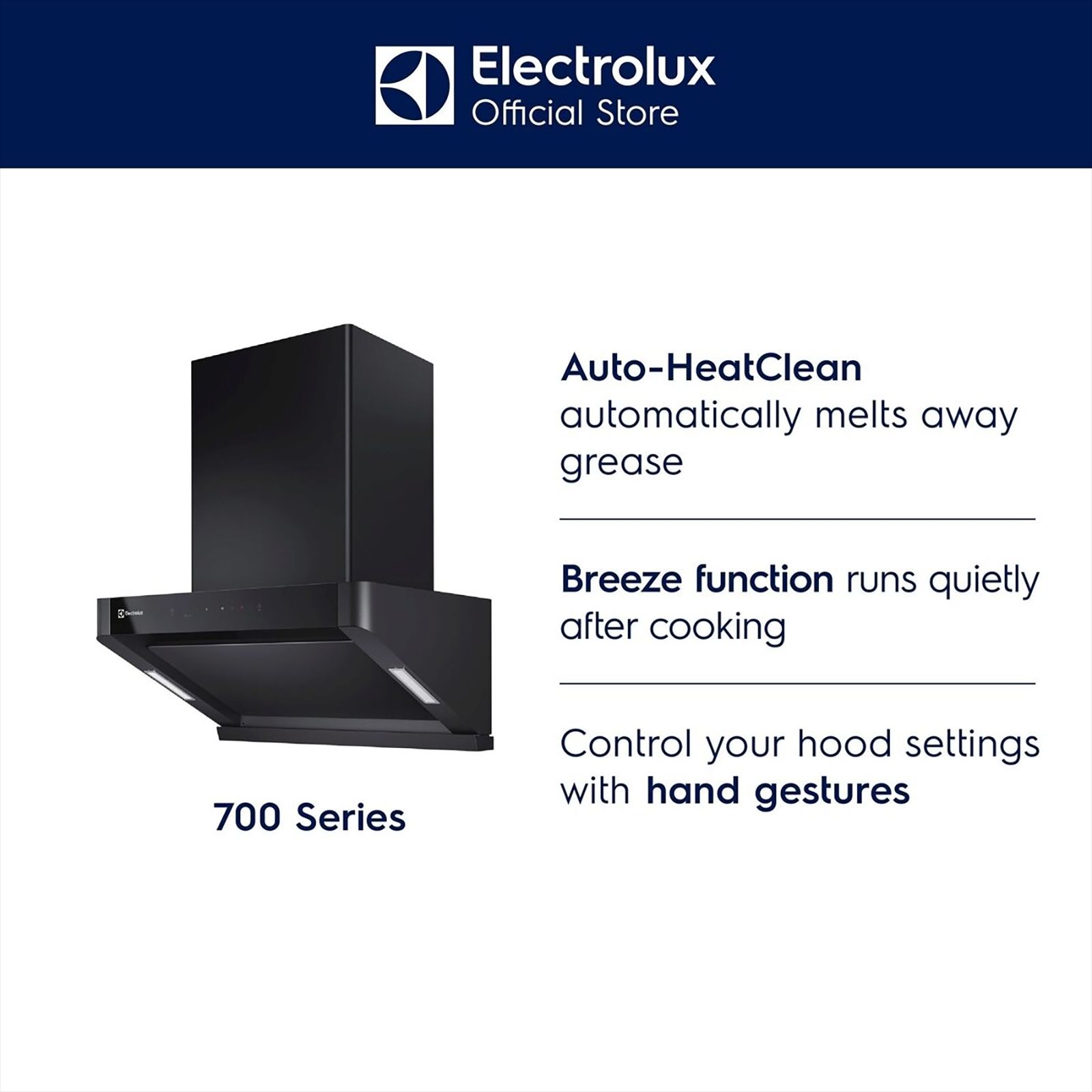 Electrolux 700 Series 60cm 730m3/hr Ducted Auto Clean Wall Mounted Chimney with Gesture Control (Black) Electrolux 700 Series 60cm 730m3/hr Ducted Auto Clean Wall Mounted Chimney with Gesture Control (Black)_14