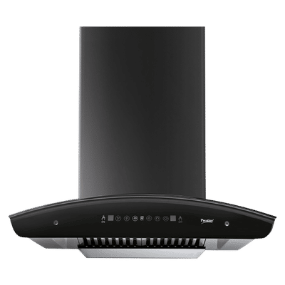 Prestige Oscar Plus 60cm 1200m3/hr Ducted Auto Clean Wall Mounted Chimney with Safe SenSe Technology (Black)