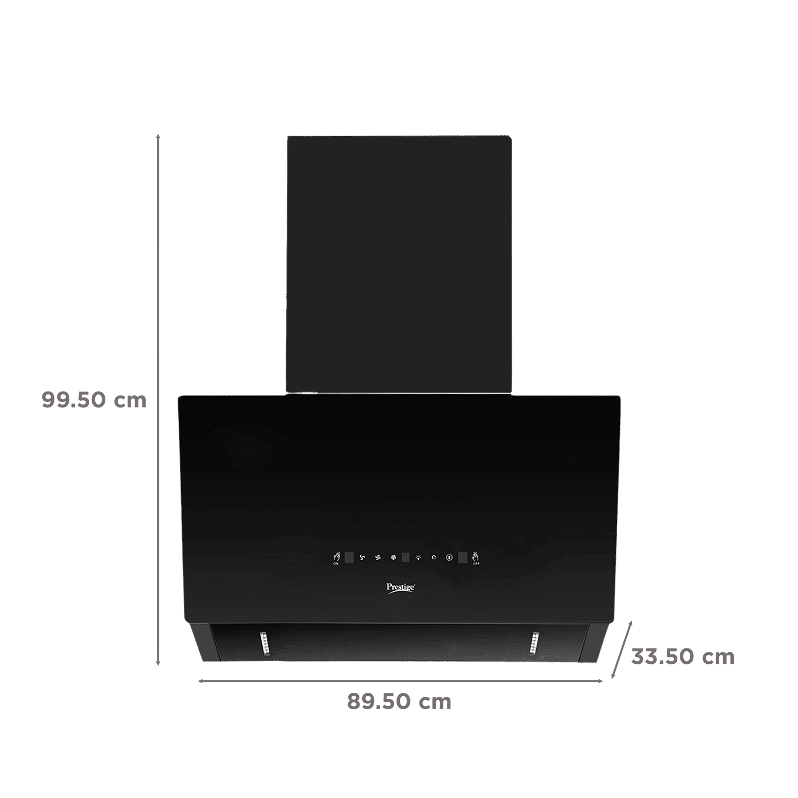 Prestige Provo Plus 90cm 1400m3/hr Ducted Auto Clean Wall Mounted Chimney with Revolutionary Motion Sensor (Black)_3