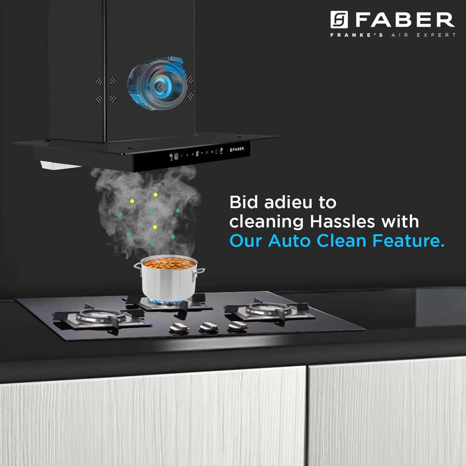 FABER HOOD COSMOS 3D HC SC BK BF 60cm 1400m3/hr Ducted Auto Clean Wall Mounted Chimney with Odour Sensor (Black) FABER HOOD COSMOS 3D HC SC BK BF 60cm 1400m3/hr Ducted Auto Clean Wall Mounted Chimney with Odour Sensor (Black)_10