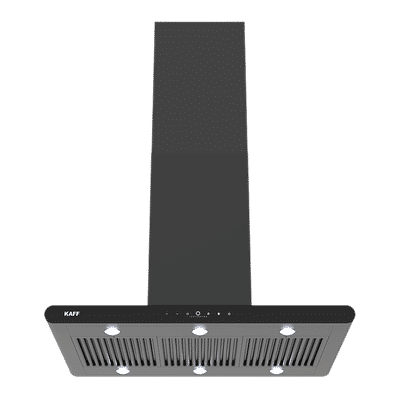 KAFF CANARY DC 90cm 1480m3/hr Ducted Auto Clean Ceiling Mounted Chimney with Gesture Motion Control (Black)