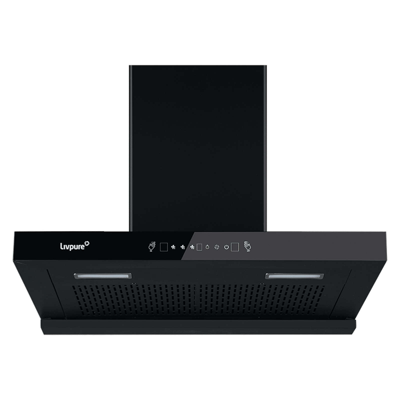 Livepure Ether 75cm 1350m3/hr Ducted Auto Clean Wall Mounted Chimney with Motion Sensor Controls (Black) Livepure Ether 75cm 1350m3/hr Ducted Auto Clean Wall Mounted Chimney with Motion Sensor Controls (Black)_1