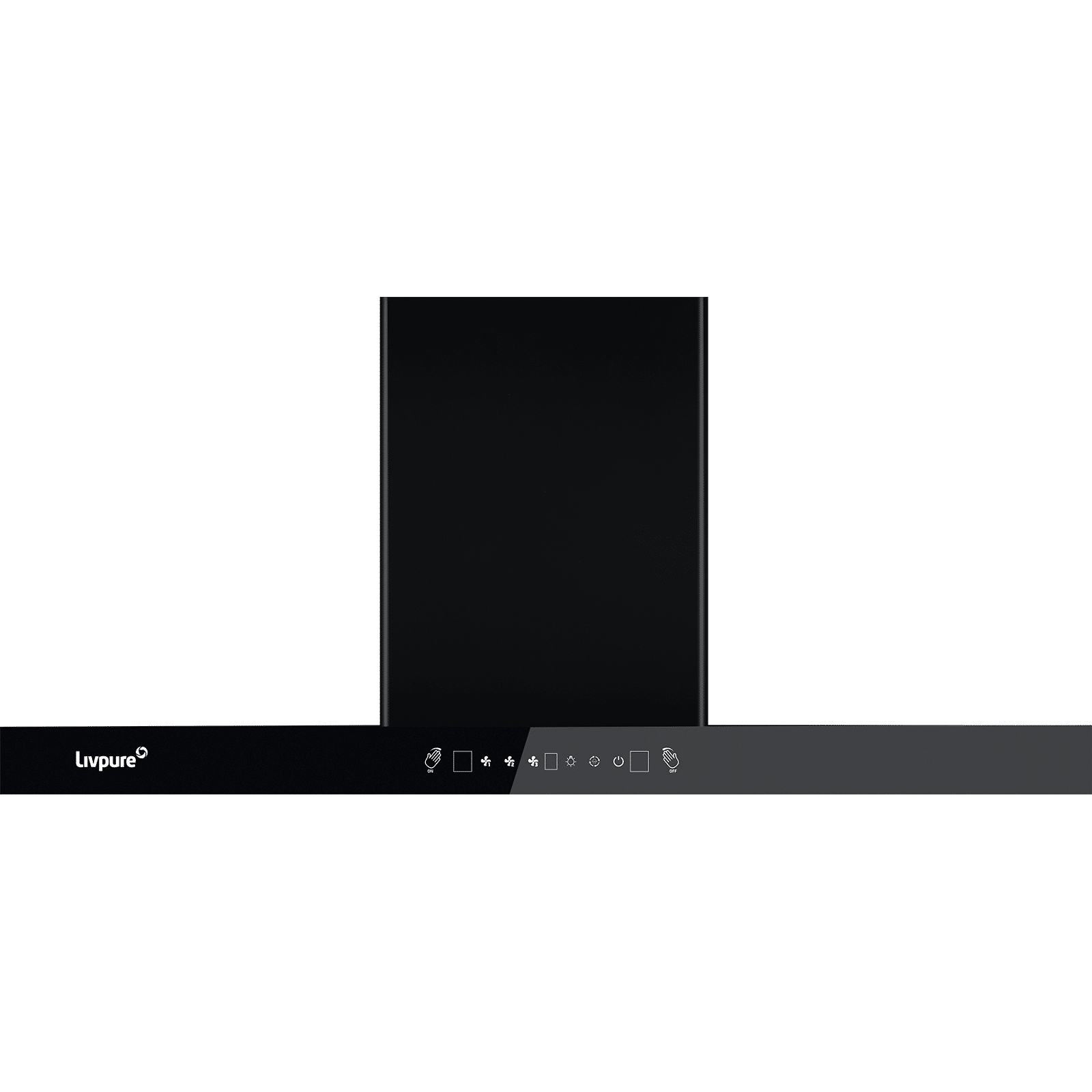 Livepure Ether 90cm 1350m3/hr Ducted Auto Clean Wall Mounted Chimney with Motion Sensor Controls (Black)_4