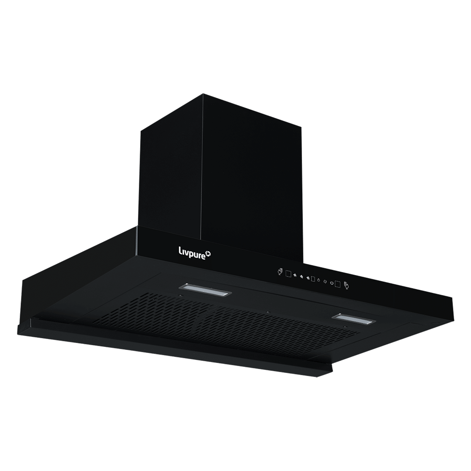 Livepure Ether 90cm 1350m3/hr Ducted Auto Clean Wall Mounted Chimney with Motion Sensor Controls (Black)_5