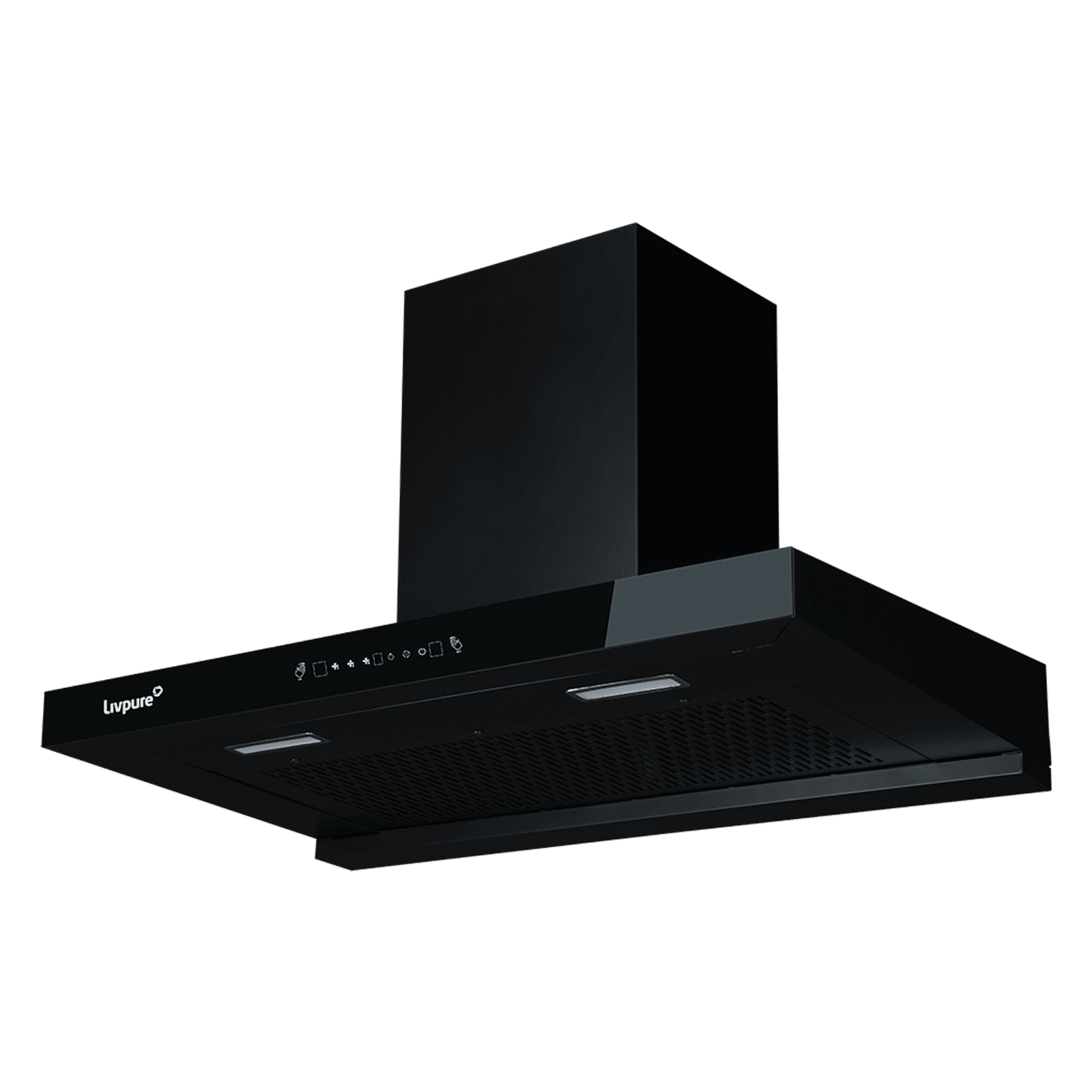 Livepure Ether 90cm 1350m3/hr Ducted Auto Clean Wall Mounted Chimney with Motion Sensor Controls (Black)_6