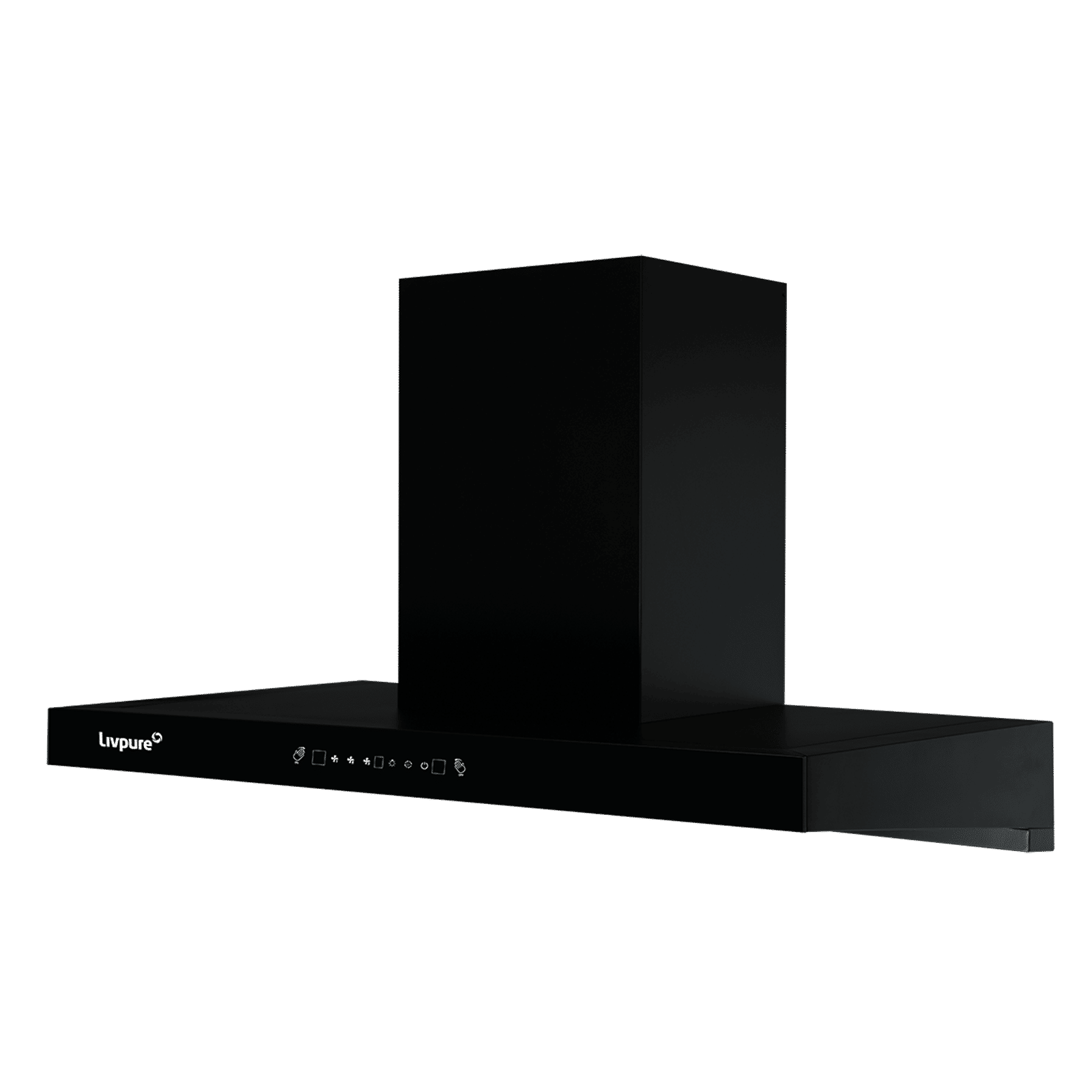 Livepure Ether 90cm 1350m3/hr Ducted Auto Clean Wall Mounted Chimney with Motion Sensor Controls (Black)_7