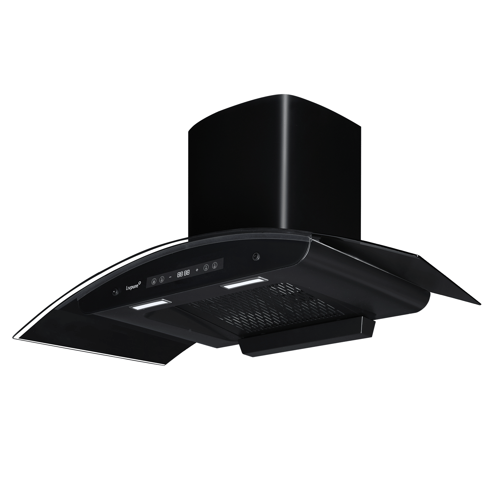 Livepure Invictor Plus 90cm 1450m3/hr Ducted Auto Clean Wall Mounted Chimney with Smart Touch & Gesture Control Panel (Black)_5