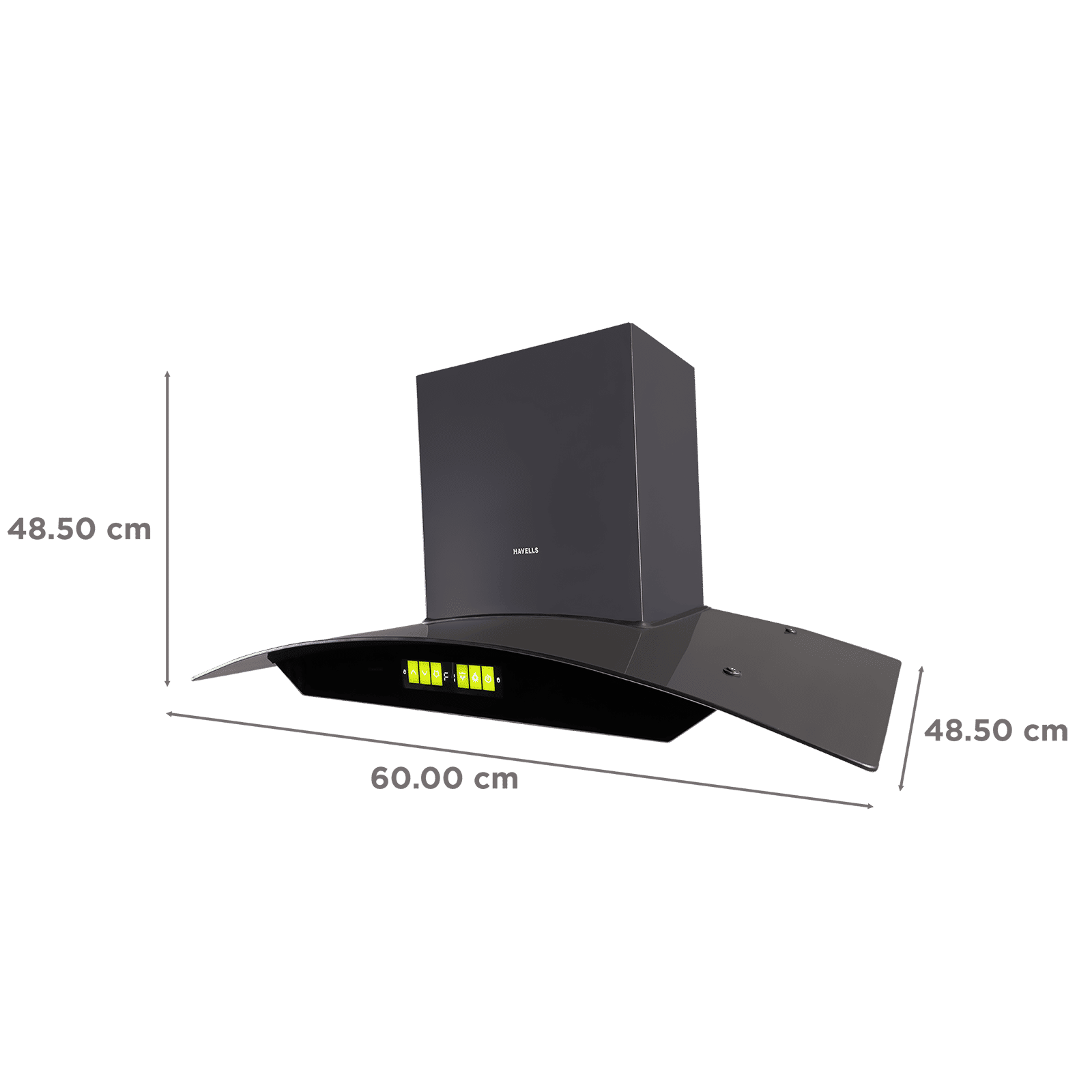 Havells Canis Neo 60 cm 1600m3/hr Ducted Auto Clean Wall Mounted Chimney With Hand Wave Controls (Black) Havells Canis Neo 60 cm 1600m3/hr Ducted Auto Clean Wall Mounted Chimney With Hand Wave Controls (Black)_2