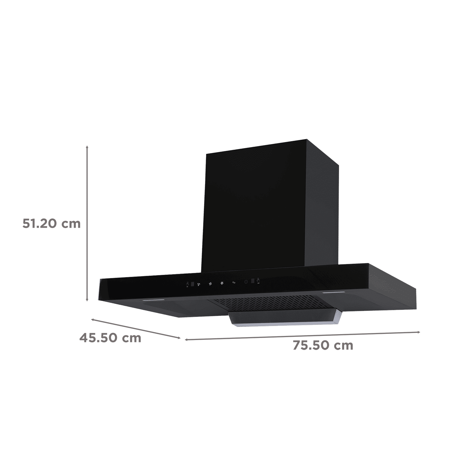 Kutchina Nesta 75cm 1400m3/hr Ducted Auto Clean Wall Mounted Chimney With Wave Sensor (Black) Kutchina Nesta 75cm 1400m3/hr Ducted Auto Clean Wall Mounted Chimney With Wave Sensor (Black)_2