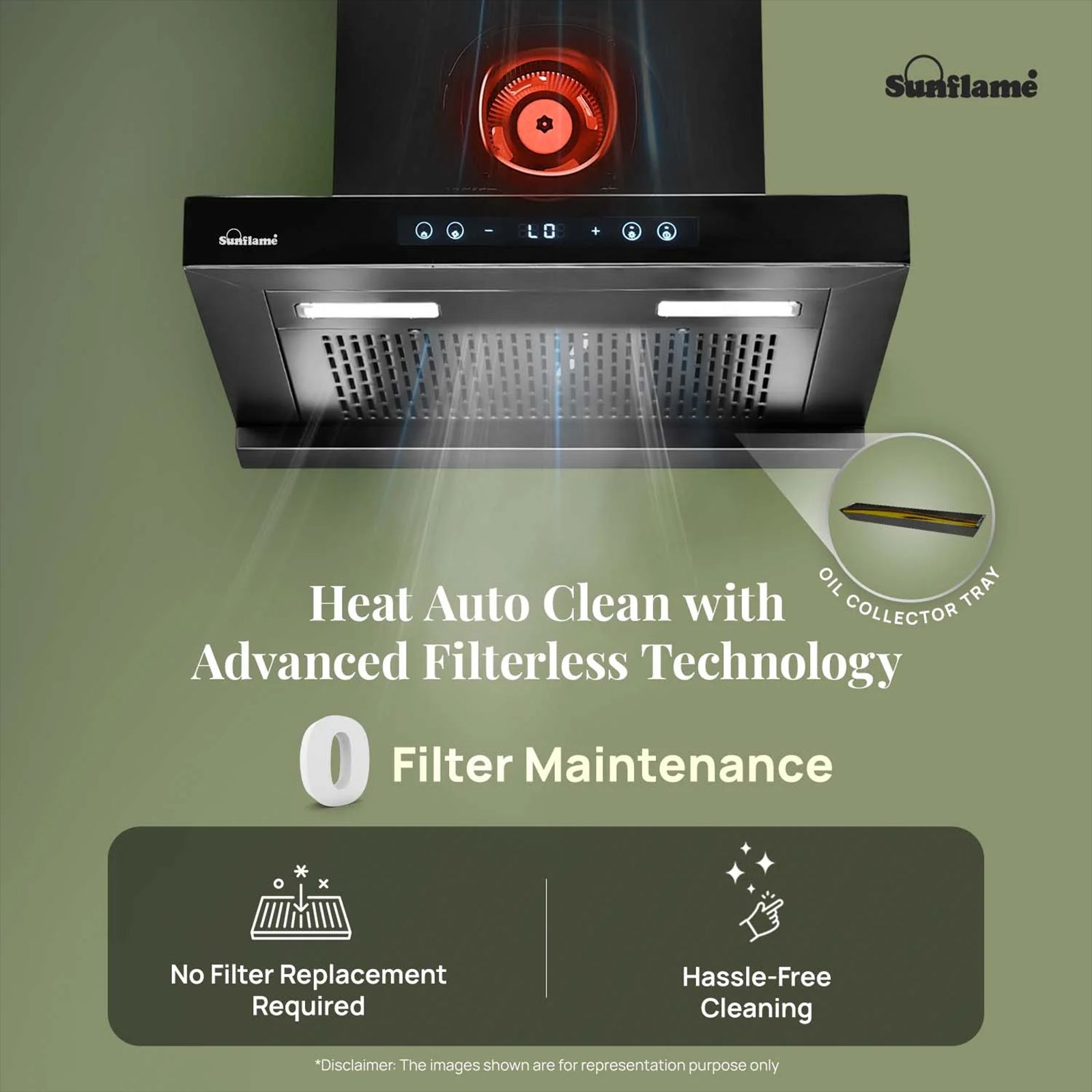 Sunflame SF-AS60 60cm 1400m3/hr Ducted Auto Clean Wall Mounted Chimney with Motion Senor Control (Black)_9