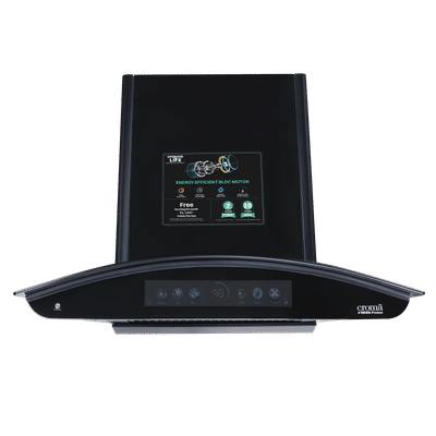 Croma AG1115 60 cm 1500m3/hr Ducted Auto Clean Wall Mounted Chimney with Motion Sensor Control (Black)