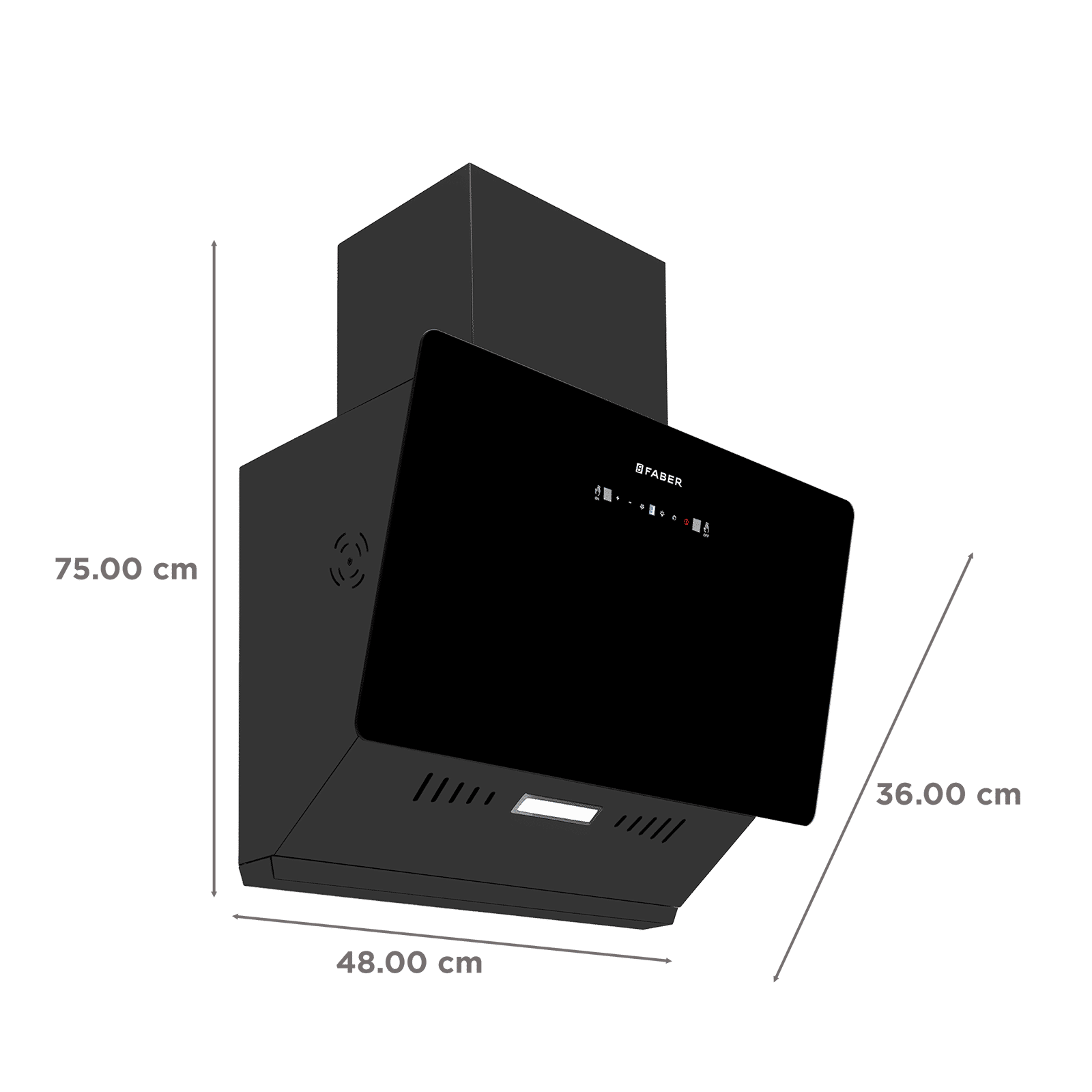 Faber HOOD ALLURE 3D BLDC HC SC FL BK IN 75 - V 75cm 1500m3/hr Ductless Auto Clean Wall Mounted Chimney with Touch and Gesture Control (Black) Faber HOOD ALLURE 3D BLDC HC SC FL BK IN 75 - V 75cm 1500m3/hr Ductless Auto Clean Wall Mounted Chimney with Touch and Gesture Control (Black)_2