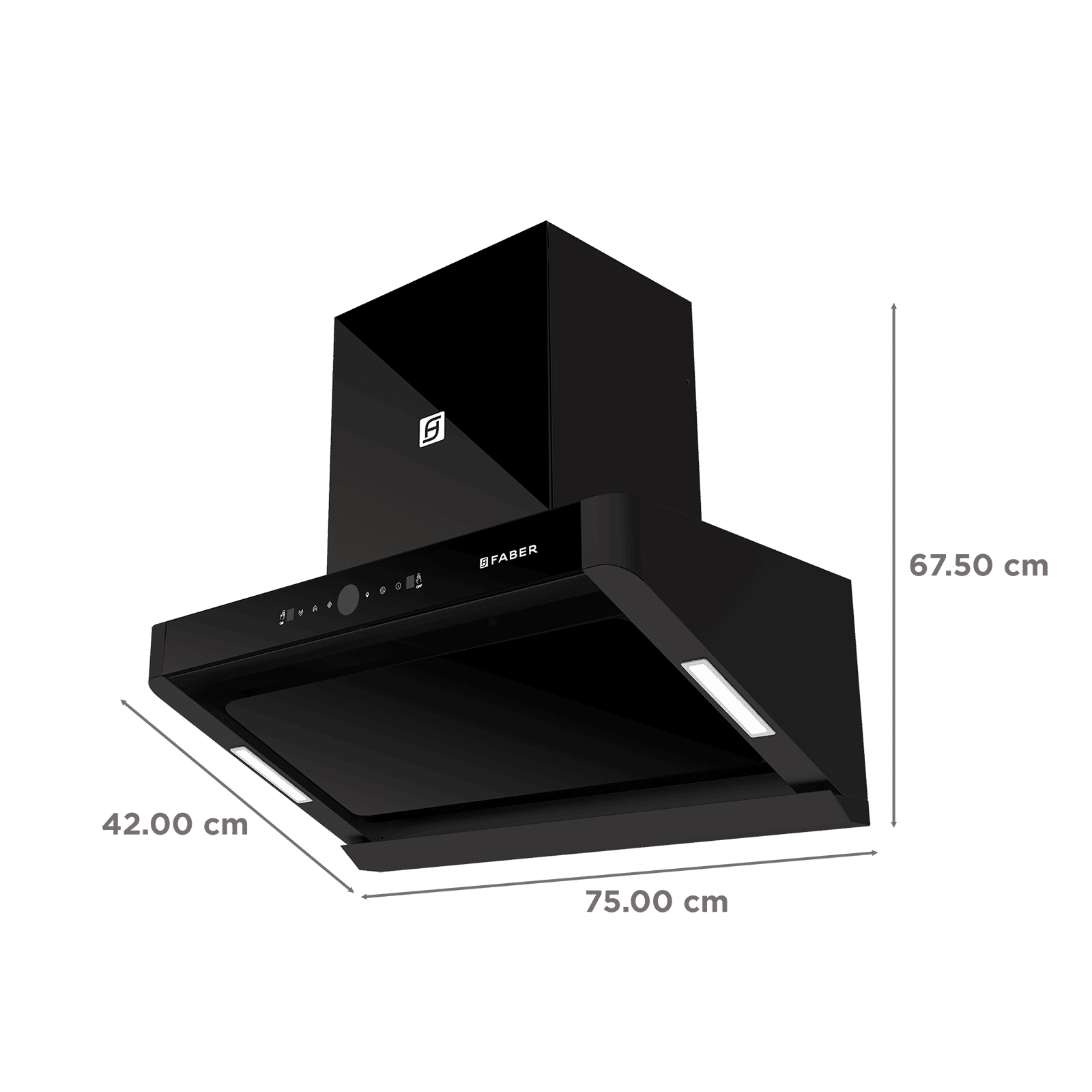 Faber HOOD APOLLO FL HC BLDC BK IN 75cm 1600m3/hr Ductless Auto Clean Wall Mounted Chimney with Touch and Gesture Control (Black)_2