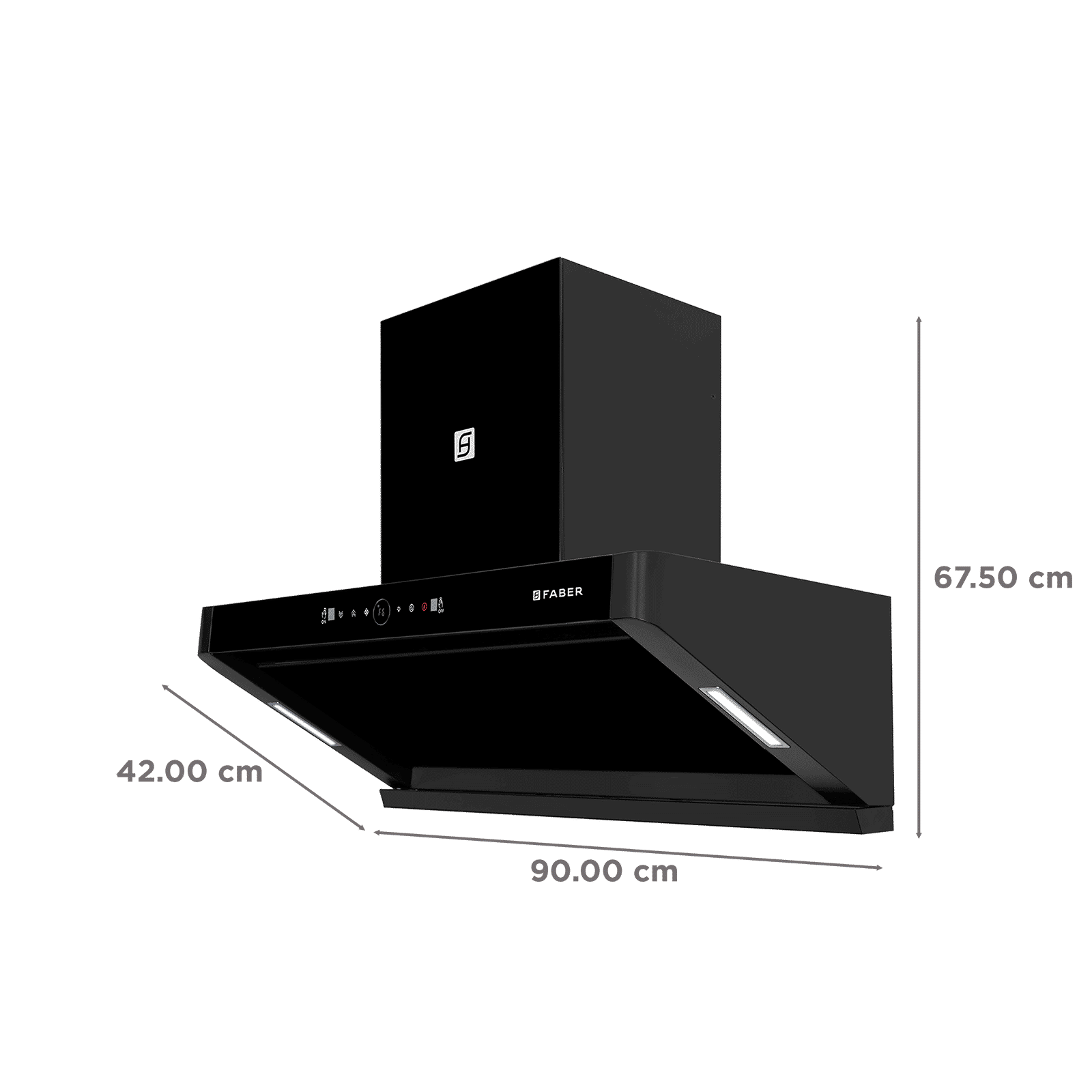 Faber HOOD APOLLO FL HC BLDC BK IN 90cm 1600m3/hr Ductless Auto Clean Wall Mounted Chimney with Touch and Gesture Control (Black)_2
