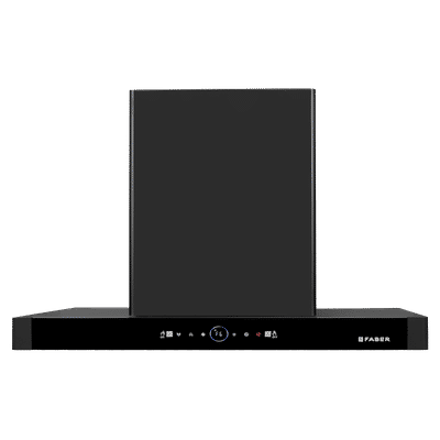 FABER HOOD BLOOM BLDC SC FL BK IN 90 Island 90cm 1500m3/hr Ductless Ceiling Mounted Chimney with Dual Touch Control (Black)