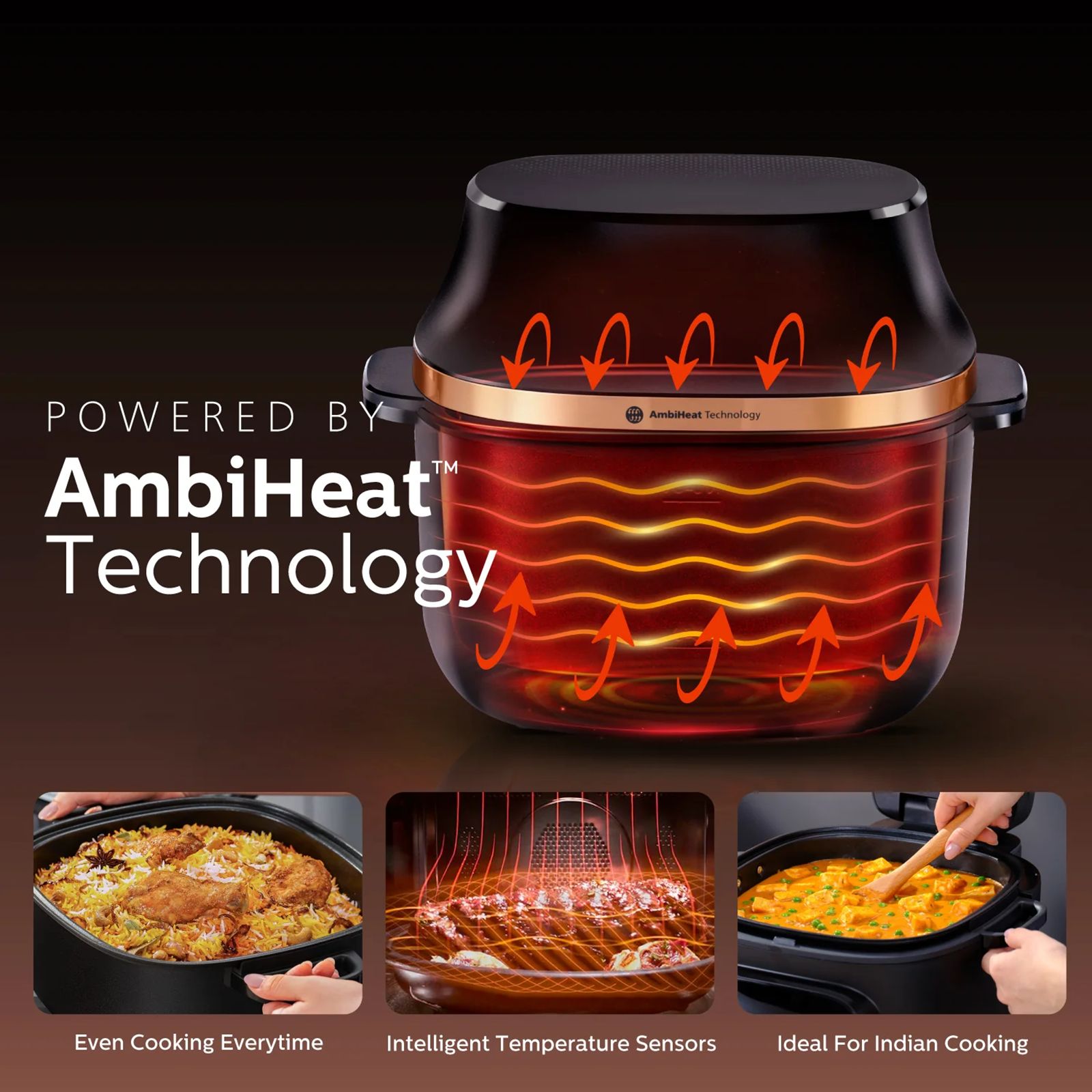 Philips OneChef Smart All in One Cooking Device 6L 2280 Watt with AmbiHeat Technology (Black)_6