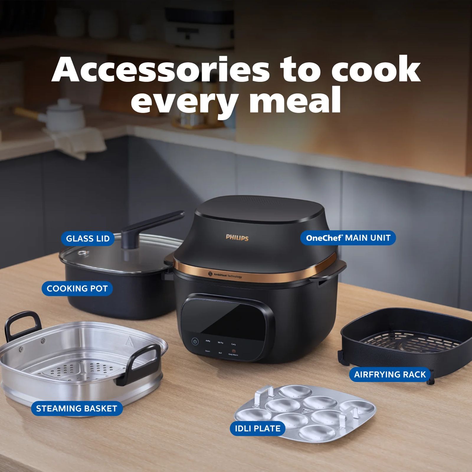 Philips OneChef Smart All in One Cooking Device 6L 2280 Watt with AmbiHeat Technology (Black)_7