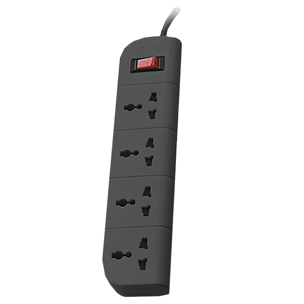 belkin Economy Series 6 Amps 4 Sockets Surge Protector with Individual Switch (1.5 Meters, Heavy Duty Cable Overload Protection, F9E400ZB, Grey)_1