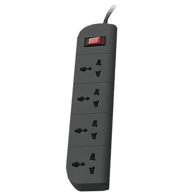 belkin Economy Series 6 Amps 4 Sockets Surge Protector with Individual Switch (1.5 Meters, Heavy Duty Cable Overload Protection, F9E400ZB, Grey)
