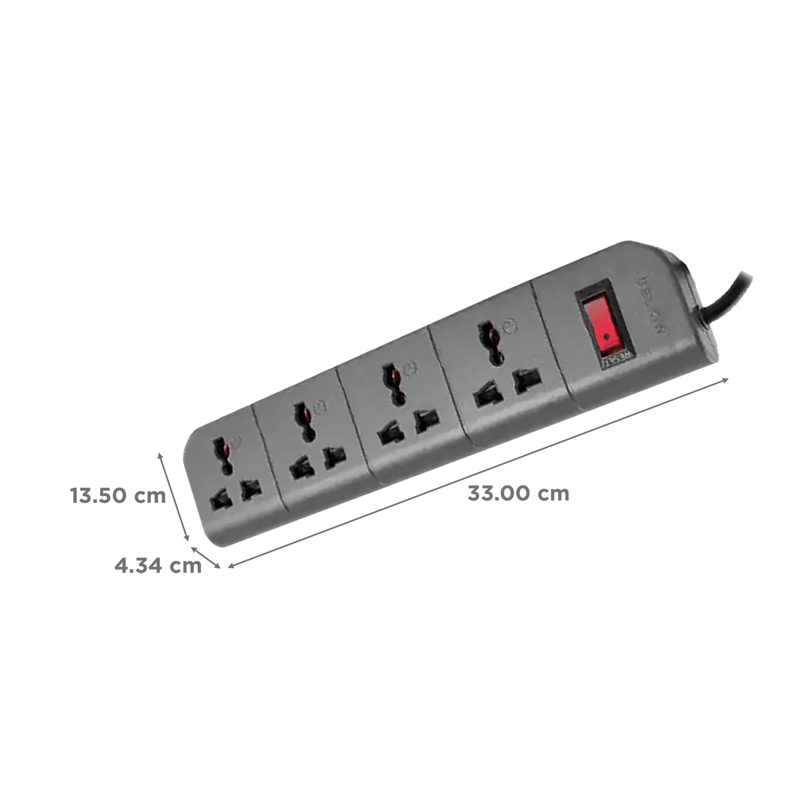 belkin Economy Series 6 Amps 4 Sockets Surge Protector with Individual Switch (1.5 Meters, Heavy Duty Cable Overload Protection, F9E400ZB, Grey)_3