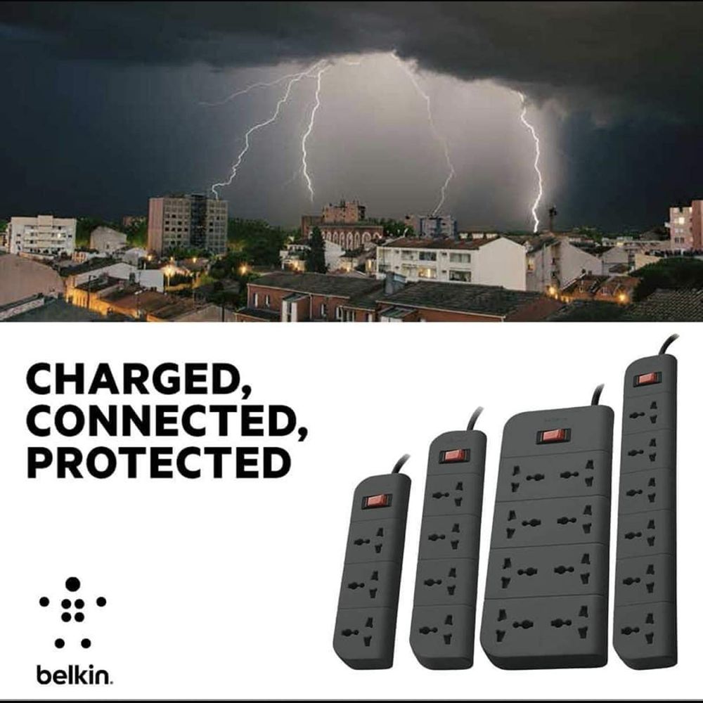 belkin Economy Series 6 Amps 4 Sockets Surge Protector with Individual Switch (1.5 Meters, Heavy Duty Cable Overload Protection, F9E400ZB, Grey)_7