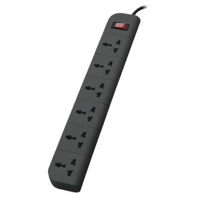 belkin Economy Series 6 Amps 6 Sockets Surge Protector with Individual Switch (2 Meters, Heavy Duty Cable Overload Protection, F9E600ZB, Grey)