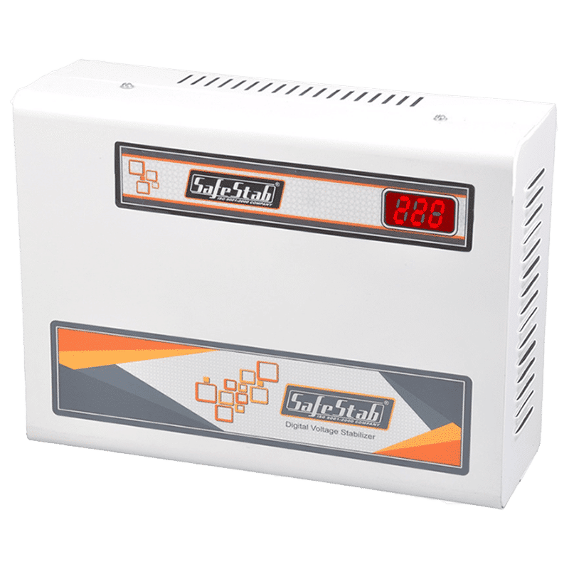 SafeStab 12 Amps Voltage Stabilizer For 1.5T Air Conditioner (150 - 270 V, Latest IC Technology, VST400D PLUS, White)_1